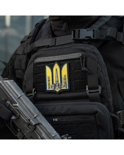 M-Tac нашивка Тризуб UA-Wing (вишивка) Black (51373002)