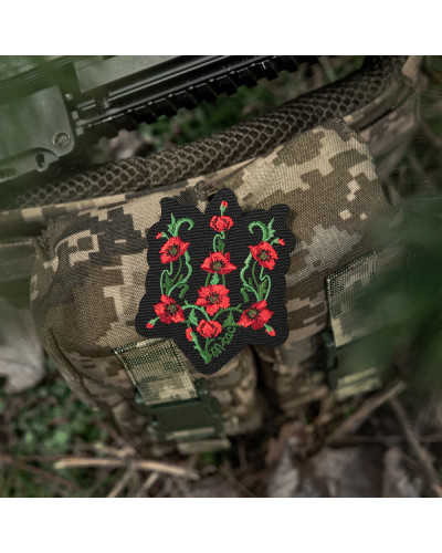 M-Tac нашивка Тризуб Красный мак (вышивка) Black (51405002)