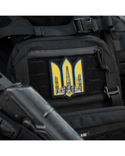 M-Tac нашивка Тризуб UA-Wing (вишивка) Black (51373002)